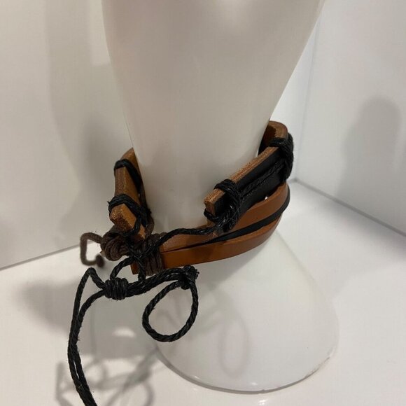 Pot Leaf Weed Leather 2 Bracelet duo Set With Metal Plate & Adjustable Strap - Picture 7 of 12
